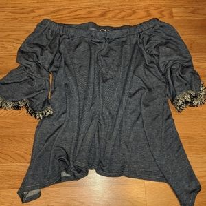 Navy Blue Off Shoulder Top